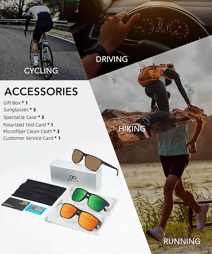 Polarized Sunglasses Men, Mens Sunglasses Polarized UV protection Lightweight Sun Glasses for Driving Fishing Golf