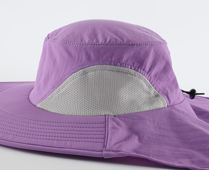Home Prefer Outdoor UPF50+ Sun Hat Wide Brim Mesh Fishing Hat with Neck Flap