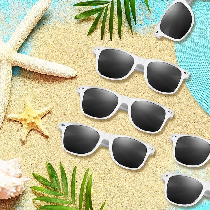 ASTARON Black Sunglasses Bulk, 6/12/24/48 Pack Sunglasses Party Favors for Summer Beach Pool Birthday Wedding Party Supplies