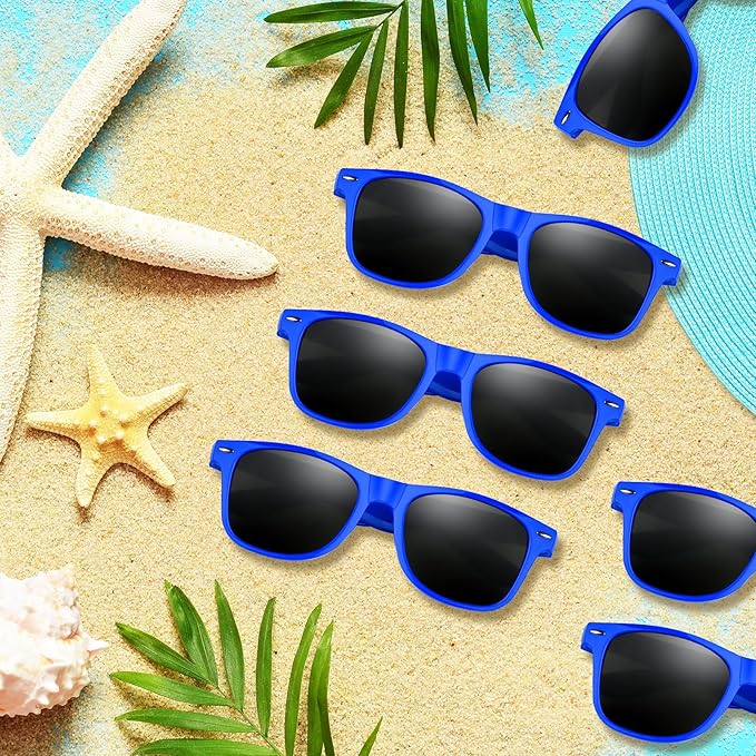 ASTARON Black Sunglasses Bulk, 6/12/24/48 Pack Sunglasses Party Favors for Summer Beach Pool Birthday Wedding Party Supplies