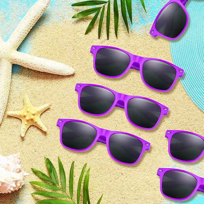 ASTARON Black Sunglasses Bulk, 6/12/24/48 Pack Sunglasses Party Favors for Summer Beach Pool Birthday Wedding Party Supplies