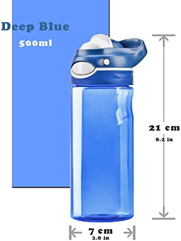 DEARART 2-Pack Blue Water Bottle and Sky Blue Water Bottle, 20oz Capacity No Straw BPA FREE 100% Leakproof Wide Mouth Has Handle Easy Carried, Suit School, Gym, Sports, Work etc.