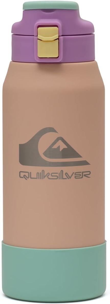 Quiksilver Redondo 26oz Double Wall Stainless Steel Water Bottle, Reusable Sports Bottle with Leak-Proof Lid, Non-Slip Rubber Base, Carrier Handle, insulated Tumblers, 24H Hot & Cold Beverage