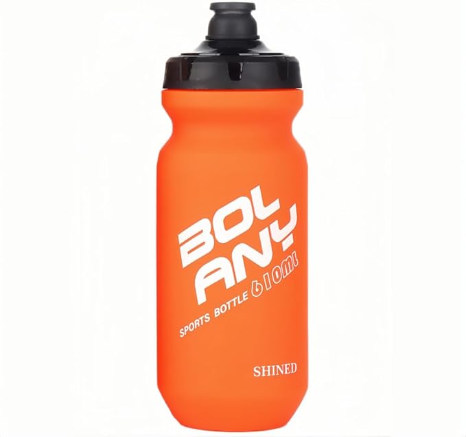 20oz Lightweight Sports Water Bottle PP Material BPA Free Squeeze Jet Straight Drink Cup Portable Outdoor Cycling Bottle (Orange)