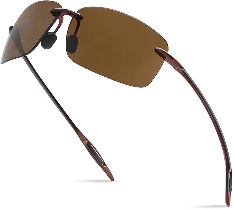 WISTON Sports Polarized Sunglasses for Men Women Tr90 Rimless Frame for Running Fishing Baseball Driving W8001