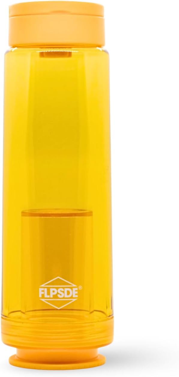 FLPSDE XR Dual Chamber Water Bottle with Integrated Storage Compartment for Snacks and More - 2 in 1 Container for Travel, School, Hiking, Sports, Work, Office, Gift