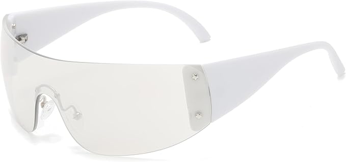 AIEYEZO Oversized Y2K Sunglasses for Women Men Trendy Retro Wrap Around Big Shield Sun Glasses