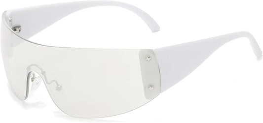 AIEYEZO Oversized Y2K Sunglasses for Women Men Trendy Retro Wrap Around Big Shield Sun Glasses