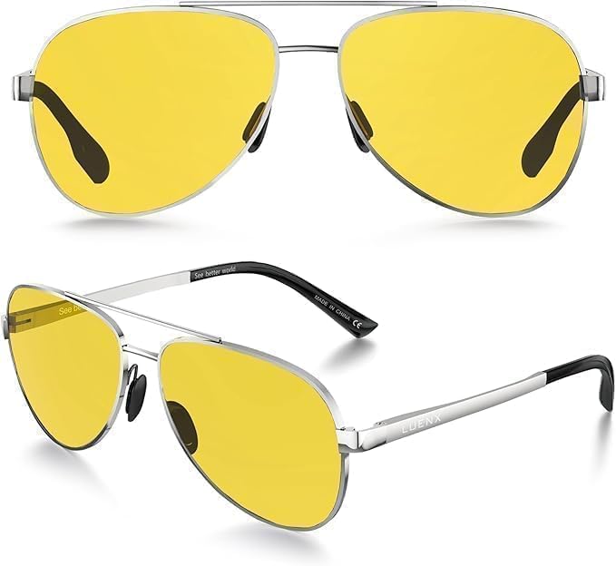 LUENX Aviator Sunglasses for Men Women Polarized - UV400 Protection, Stylish Shades, Driving, Outdoor Activities