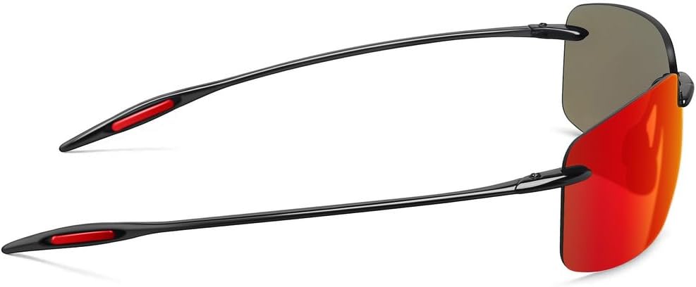 WISTON Sports Polarized Sunglasses for Men Women Tr90 Rimless Frame for Running Fishing Baseball Driving W8001