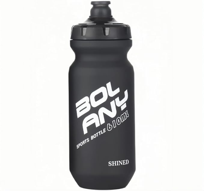 20oz Lightweight Sports Water Bottle PP Material BPA Free Squeeze Jet Straight Drink Cup Portable Outdoor Cycling Bottle (Black)