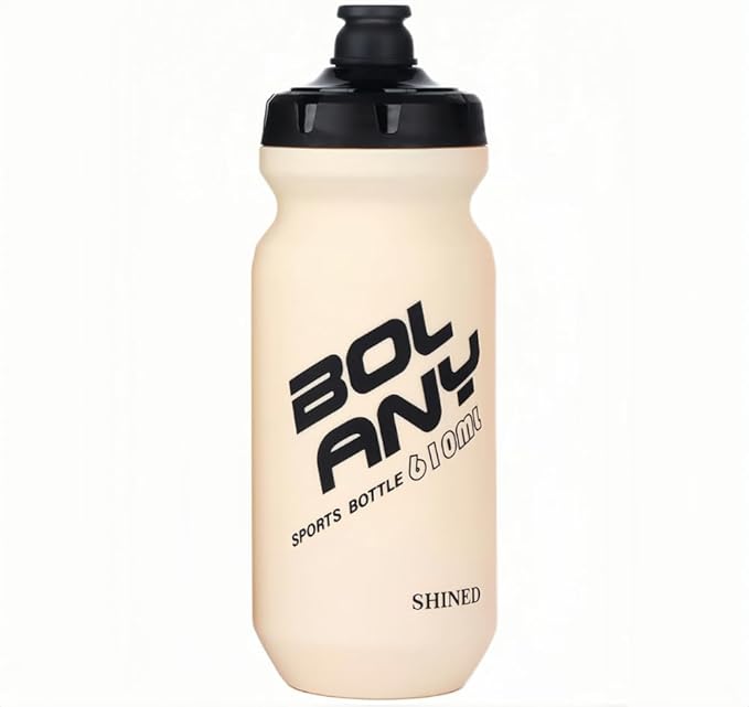 20oz Lightweight Sports Water Bottle PP Material BPA Free Squeeze Jet Straight Drink Cup Portable Outdoor Cycling Bottle (Off-white)