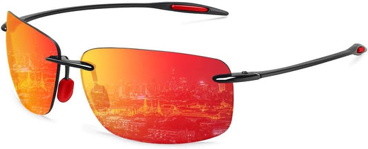 WISTON Sports Polarized Sunglasses for Men Women Tr90 Rimless Frame for Running Fishing Baseball Driving W8001