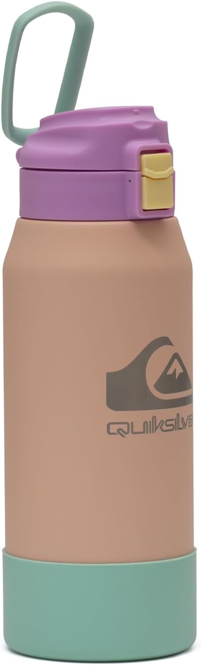Quiksilver Redondo 26oz Double Wall Stainless Steel Water Bottle, Reusable Sports Bottle with Leak-Proof Lid, Non-Slip Rubber Base, Carrier Handle, insulated Tumblers, 24H Hot & Cold Beverage