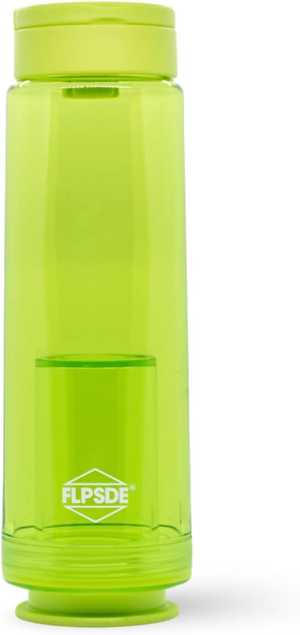 FLPSDE XR Dual Chamber Water Bottle with Integrated Storage Compartment for Snacks and More - 2 in 1 Container for Travel, School, Hiking, Sports, Work, Office, Gift