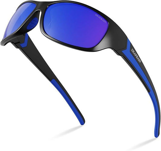 DEAFRAIN Polarized Sports Sunglasses for Men Women Driving Fishing Cycling Running UV Protection