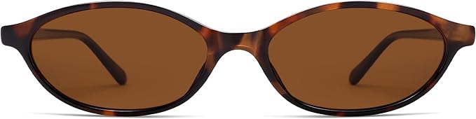 Retro Oval Cat Eye Sunglasses for Women Y2k Trendy Narrow Sunnies Designer Sun Glasses AR82253