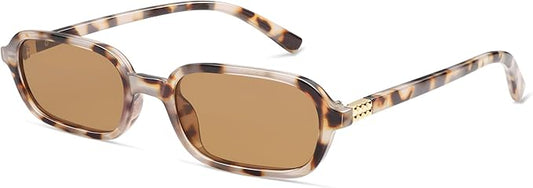 Retro Rectangular Sunglasses for Women Vintage Fashion Trendy Funny Small 90s Square Sunnies 2025 AP3698