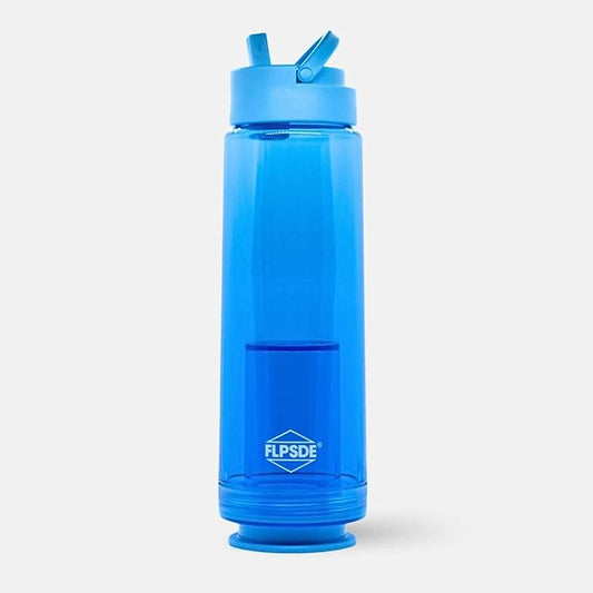 FLPSDE XR Dual Chamber Water Bottle with Integrated Storage Compartment for Snacks and More - 2 in 1 Container for Travel, School, Hiking, Sports, Work, Office, Gift