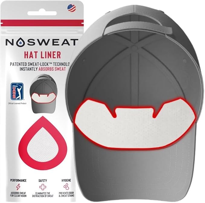 Golf Hat Sweat Liner | PGA Tour Licensed | Prevents Stains & Odor | Made in The USA - 3 | 6 | 12 | 25 Pack