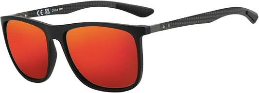 ZENOTTIC Square Polarized Sunglasses for Men Ultralight Carbon Fiber Sun Glasses Driving Fishing Golf Sports UV400 Protection