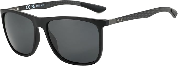 ZENOTTIC Square Polarized Sunglasses for Men Ultralight Carbon Fiber Sun Glasses Driving Fishing Golf Sports UV400 Protection