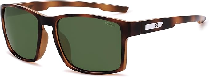 SOJOS Polarized Sunglasses for Driving, Outdoor Sports - Square UV Protection Shades Men Women