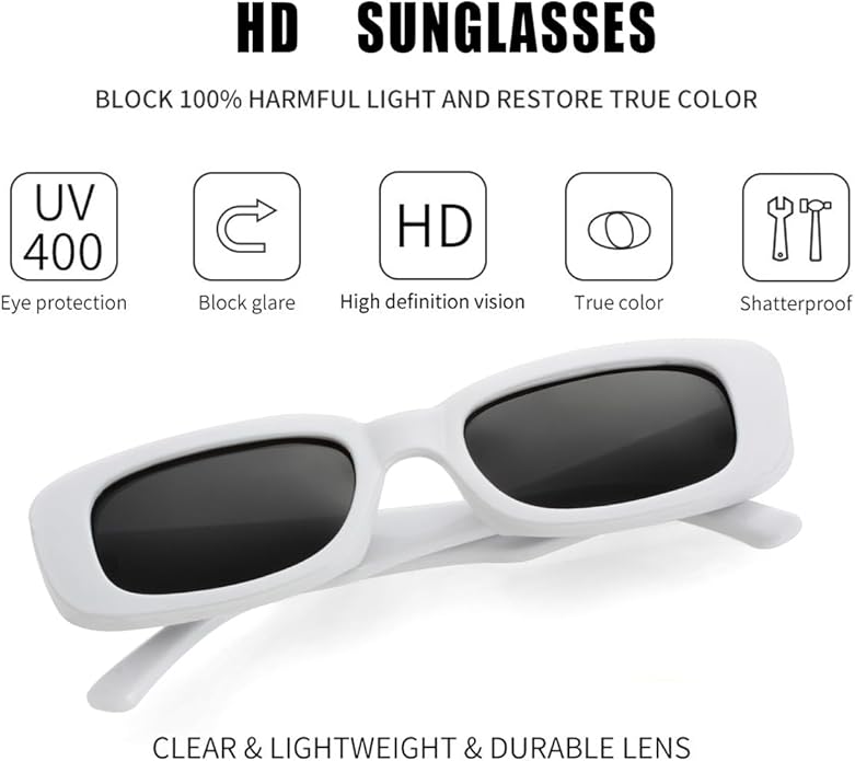 Kursan Small Rectangle Sunglasses for Women Men Square Frame Sun Glasses – 100% UV400 Protection