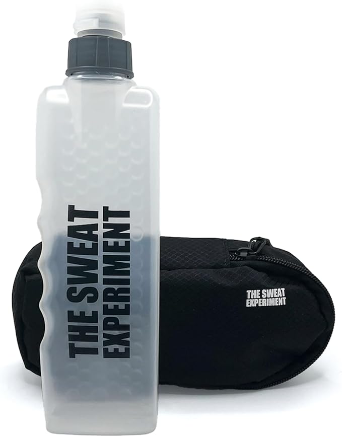 Handheld Running Water Bottle with Large Phone Holder – 12oz Grip-Free Hydration Flask with Pocket for Cards & Keys – Adjustable Strap for Walking, Running, Hiking, Marathons