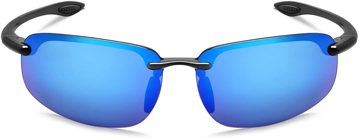 JULI Sports Sunglasses for Men Women Tr90 Rimless Frame for Running Fishing Baseball Driving MJ8001