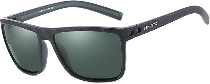 ZENOTTIC Polarized Sunglasses for Men Lightweight TR90 Frame UV400 Protection Square Sun Glasses