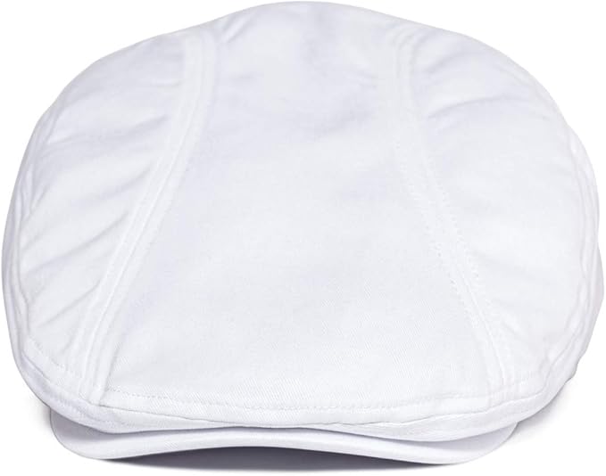 BOTVELA Men Cotton Twill Newsboy Flat Ivy Driving Hat Fitted Cap
