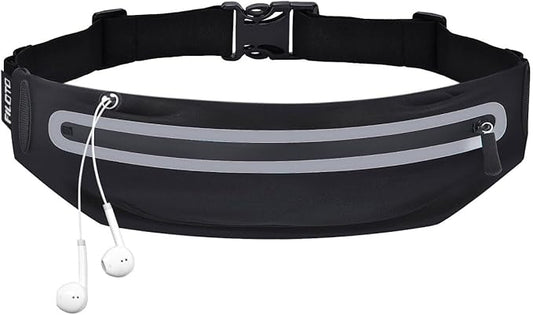 Running Belt Fanny Pack, Running Waist Pack for Women & Men USA Patented Hands-Free Reflective Runner Pouch Belt Fitness Workout Bag No-Bounce Adjustable Sport Travel Fanny Pack Cell