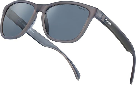 Jefoo Polarized Sports Sunglasses for Women Men Running Retro Trendy Sun Glasses UV400 Protection Tangle Free