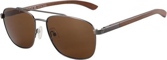 ZENOTTIC Aviator Wood Polarized Sunglasses for Men 100% UV Protection Fishing Driving Golf