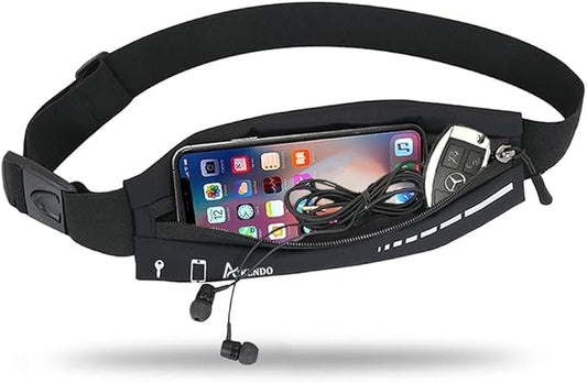 Slim Running Belt for Women Men,Runners Fanny Pack Phone Holder,Running Pouch Waist bag for Workout Jogging,Money Belt Running Gear Accessories