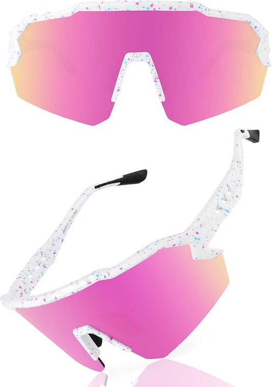 Ukoly Baseball Sunglasses For Men Women,Sports Sunglasses For Baseball Running Cycling UV400 protection TR90 Frame 615