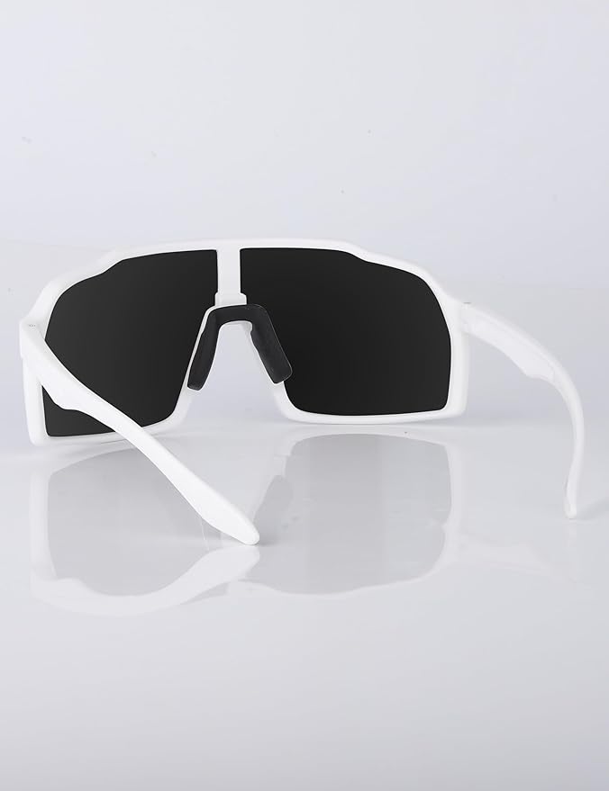 Sports Polarized Sunglasses for Men Women Outdoor Sunglasses UV400 Protection Lens with Nose Pads