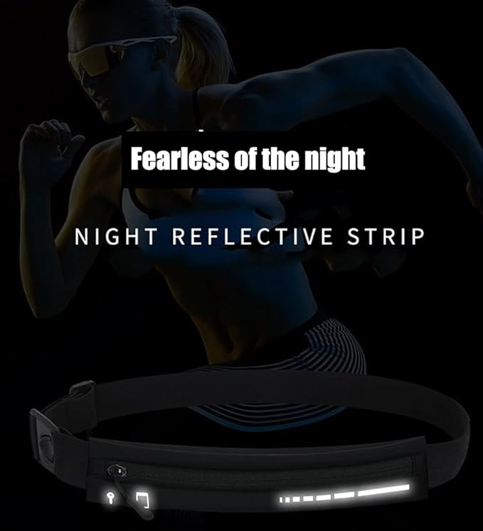 2 Pack Running Belt Slim Pack for Women Men, Phone Holder Runners Pouch Waist Belt for Workout Jogging, Money Belt Running Gift Gear Accessories, Black, One Size, Fashion (Black)