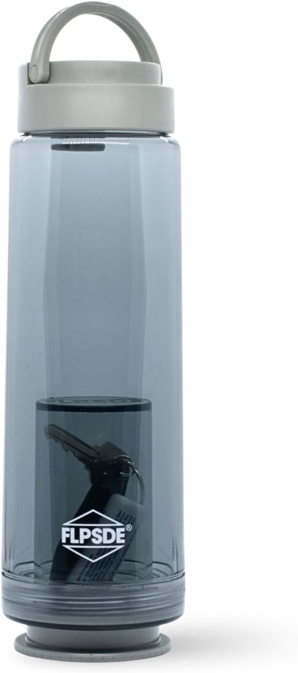 FLPSDE XR Dual Chamber Water Bottle with Integrated Storage Compartment for Snacks and More - 2 in 1 Container for Travel, School, Hiking, Sports, Work, Office, Gift