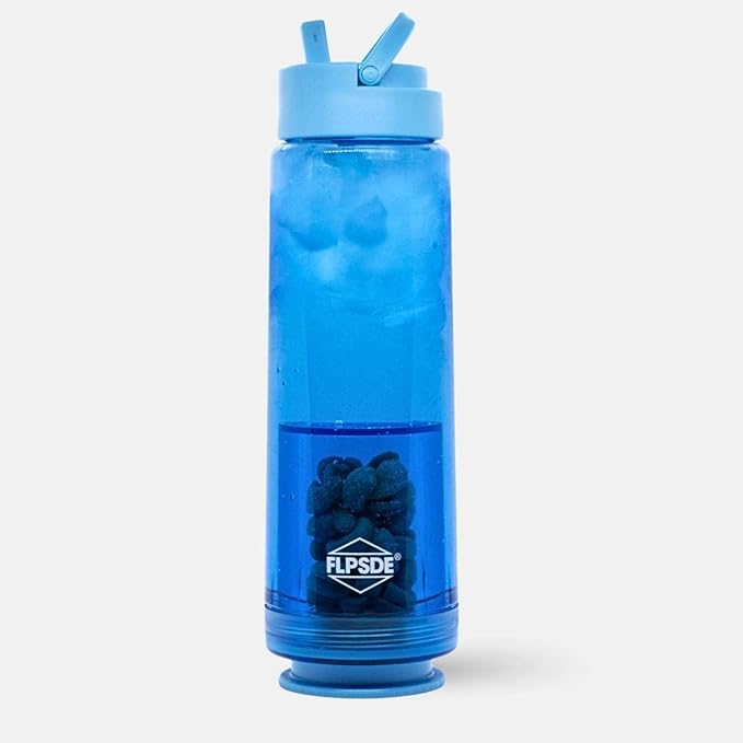 FLPSDE XR Dual Chamber Water Bottle with Integrated Storage Compartment for Snacks and More - 2 in 1 Container for Travel, School, Hiking, Sports, Work, Office, Gift
