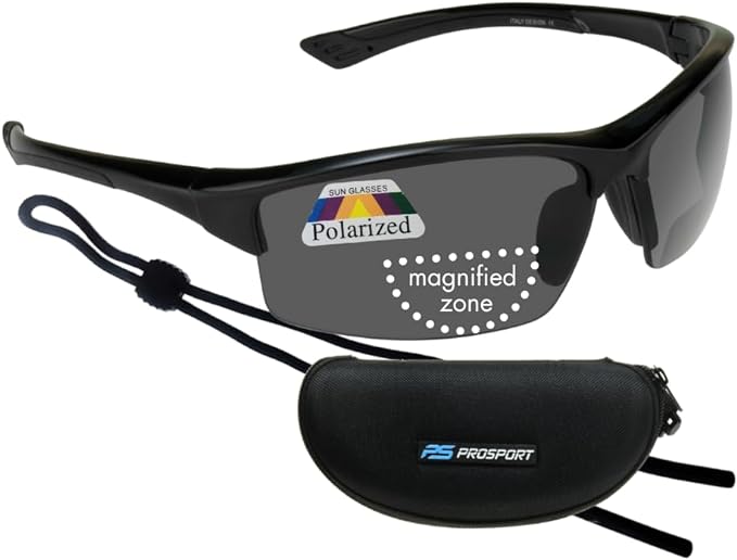 proSPORT Polarized Bifocal Reading Sunglasses Men Women Smoke Brown Lens Tinted Bi-Focal Reader