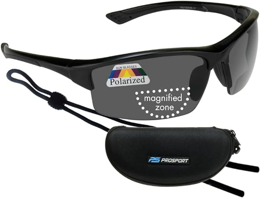 proSPORT Polarized Bifocal Reading Sunglasses Men Women Smoke Brown Lens Tinted Bi-Focal Reader