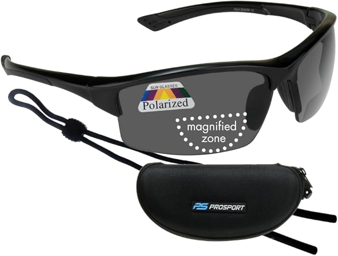 proSPORT Polarized Bifocal Reading Sunglasses Men Women Smoke Brown Lens Tinted Bi-Focal Reader