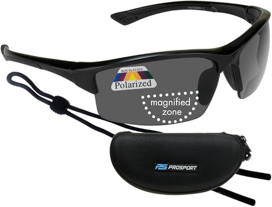 proSPORT Polarized Bifocal Reading Sunglasses Men Women Smoke Brown Lens Tinted Bi-Focal Reader