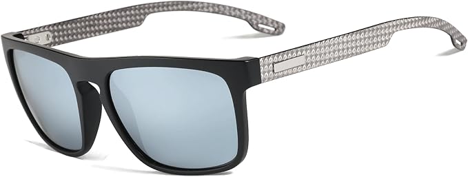 ZENOTTIC Polarized Sunglasses Men Square: Unbreakable TR90 Frame Carbon Fiber Temple UV400 Protection Sun Glasses for Driving