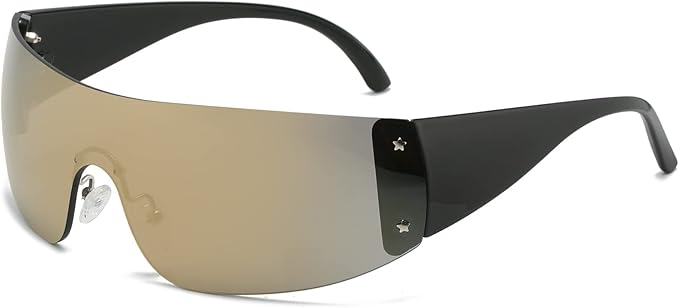 AIEYEZO Oversized Y2K Sunglasses for Women Men Trendy Retro Wrap Around Big Shield Sun Glasses