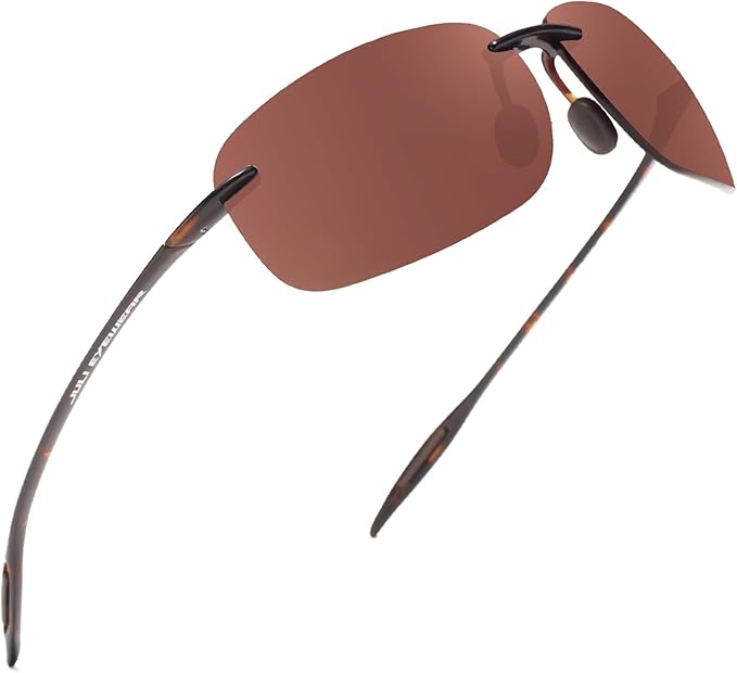 JULI Sports Sunglasses for Men Women Tr90 Rimless Frame for Running Fishing Golf Surf Driving MJ8009