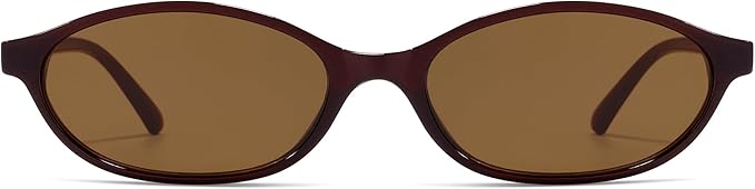 Retro Oval Cat Eye Sunglasses for Women Y2k Trendy Narrow Sunnies Designer Sun Glasses AR82253