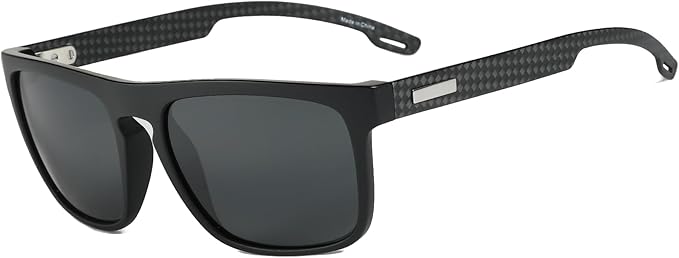 ZENOTTIC Polarized Sunglasses Men Square: Unbreakable TR90 Frame Carbon Fiber Temple UV400 Protection Sun Glasses for Driving